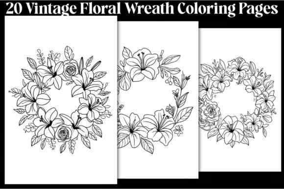 Download Vintage Floral Wreath Coloring Pages - Vintage floral wreath Collection