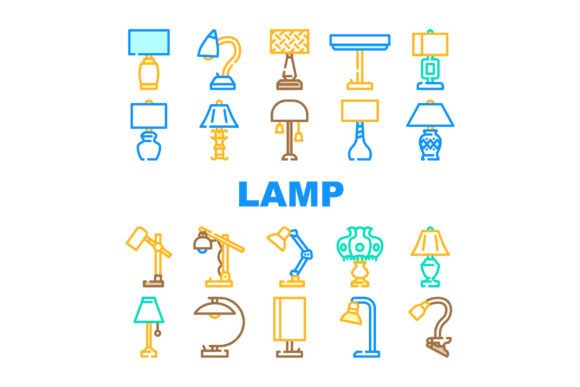 Download Lamp Table Light Home Desk Icons Set - Premium Resources