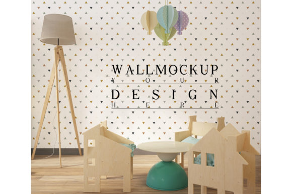 Download Wall and Poster Mockup in Cute Playroom - Premium Resources