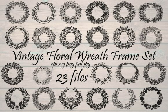 Download Vintage Floral Wreath Bundle - Vintage floral wreath Collection