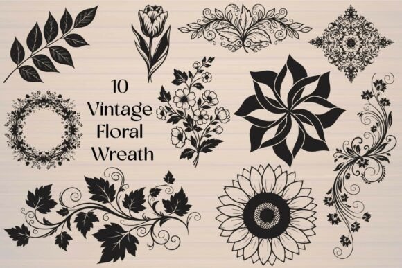 Download Vintage Floral Wreath - Vintage floral wreath Collection
