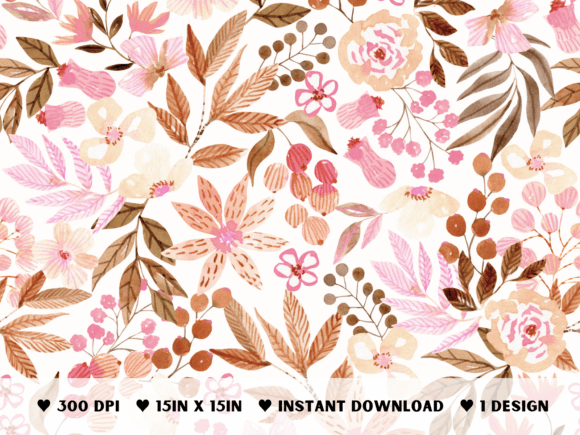 Download Beige Floral Watercolor Pattern - Premium Resources