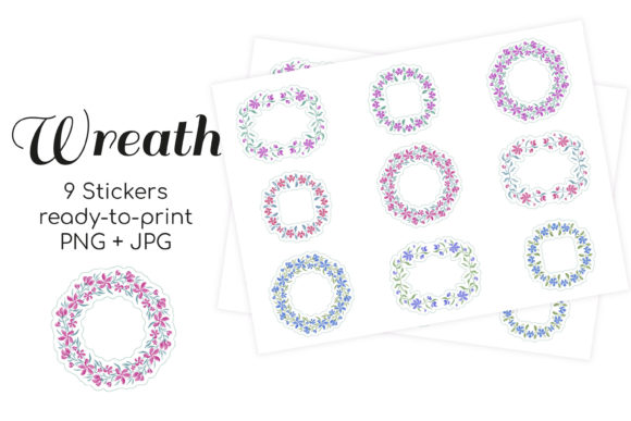Download Stickers Vintage Floral Wreath Frames - Vintage floral wreath Collection