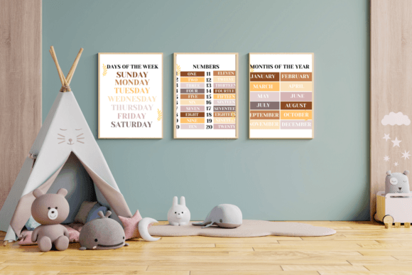 Download Days Months Pastel Playroom Wall Art - Playroom Collection